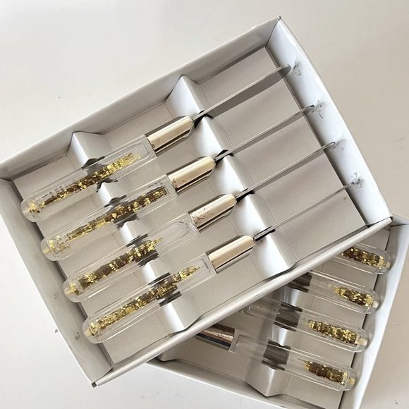 Two Sets of Vintage Spreaders with Golden Glitter Filled  handles - Picture 1 of 11